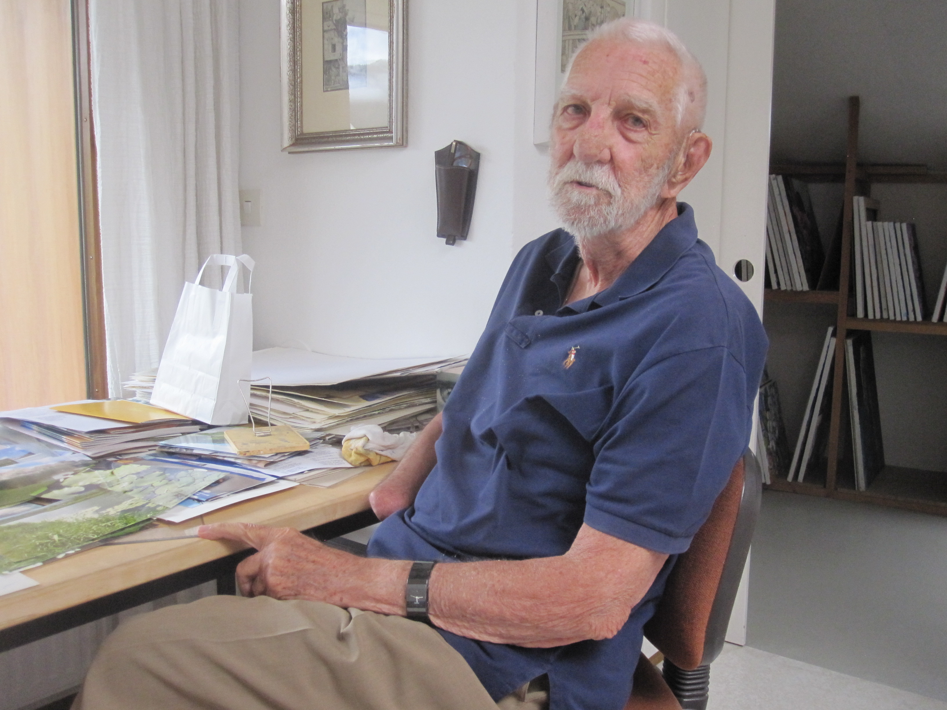 Prof. Elmar Kopp im Gespräch mit  Dr. Helmuth Oehler, 10.08.2018. Foto Helmuth Oehler